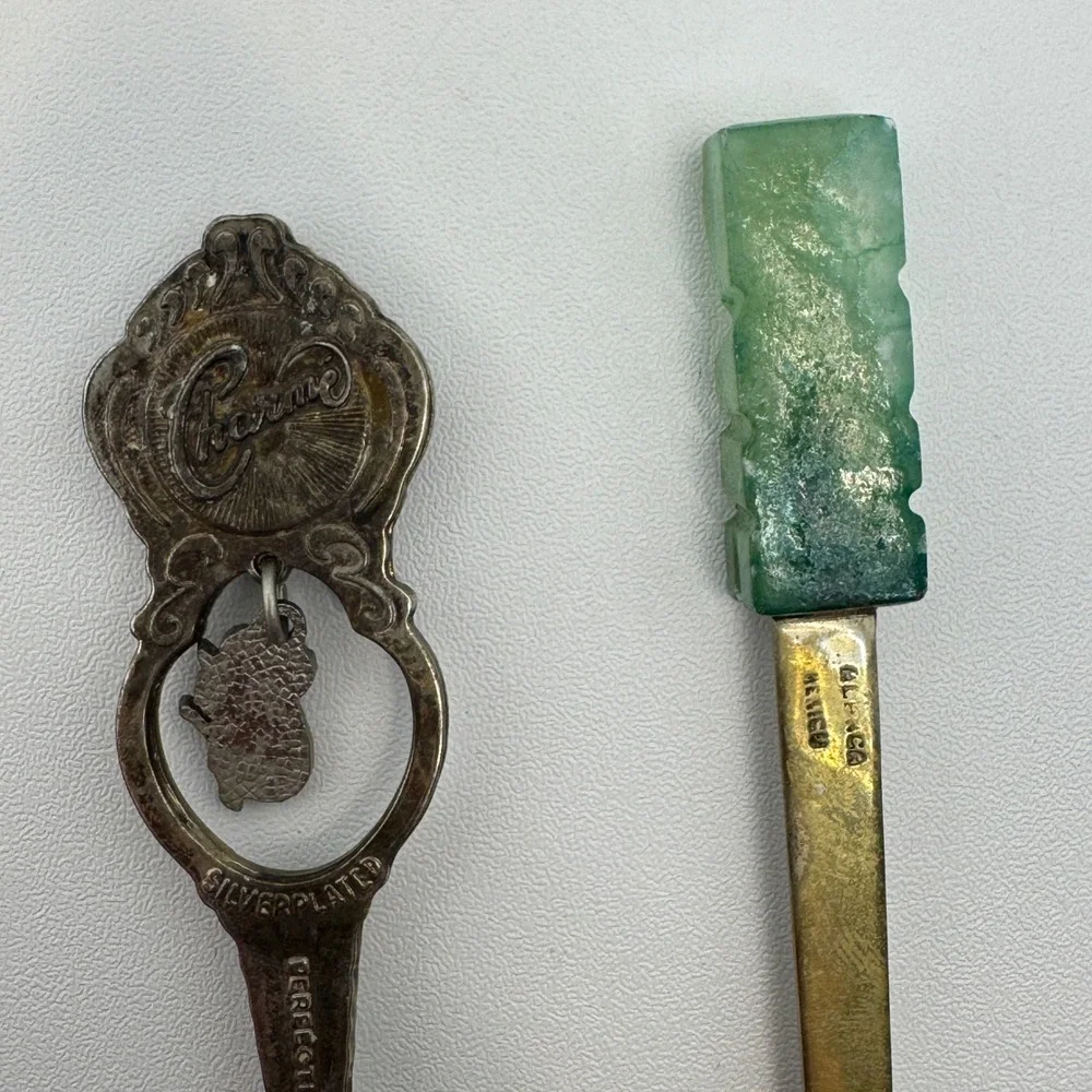 Vtg Souvenir Spoon Lot 4‎ International Japan Johannesburg Australia Cancun Jade
